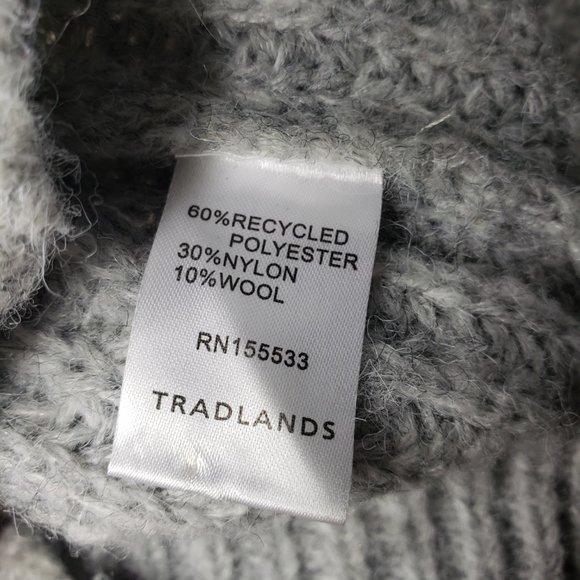 Tradlands Women's Oversized Knit Sweater, Button-Front Cardigan Gray Sz L (1274) - Picture 5 of 5